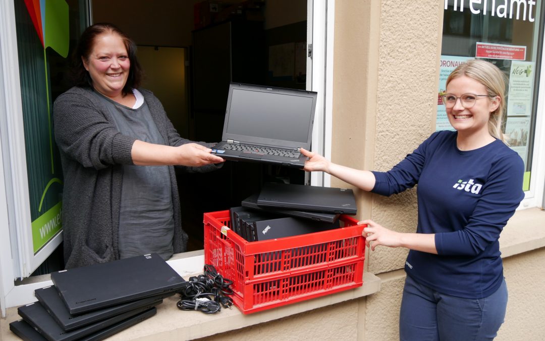 ista spendet Laptops für Essener Schüler –  Digitales Lernes in Coronazeiten